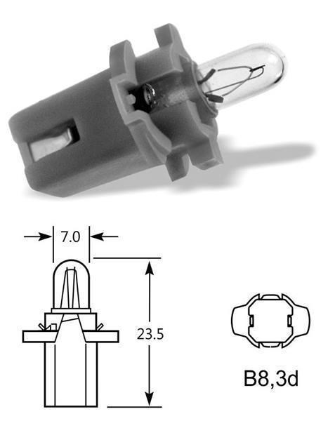 Lampadina Narva 12V 2W BAX10S B8, 3D Bluetooth