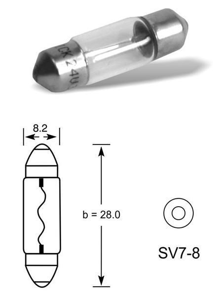 Lampadina Narva 12V 3W SV7 8 x 28mm