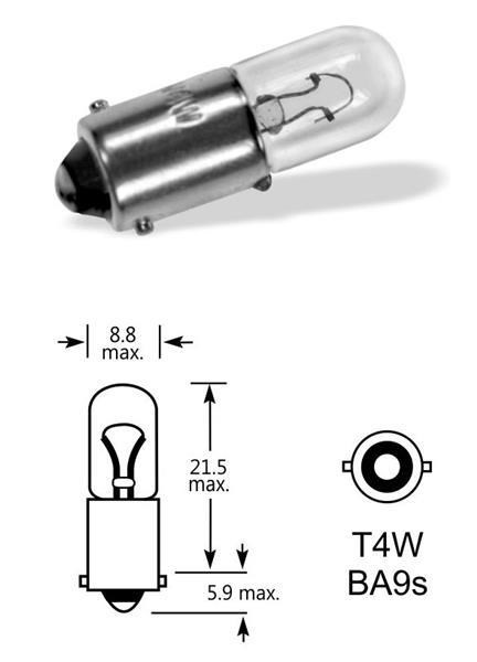 Lampadina Narva T4W 24V 4W BA9s