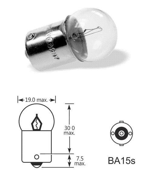 Lampadina Narva R5W 24V 5W BA15s ad alta potenza