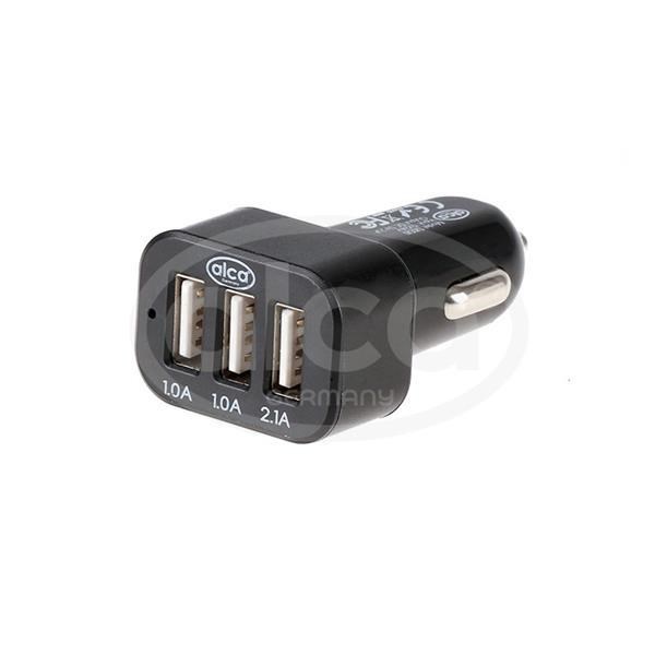 Hub USB a 3 porte per accendisigari, colore nero