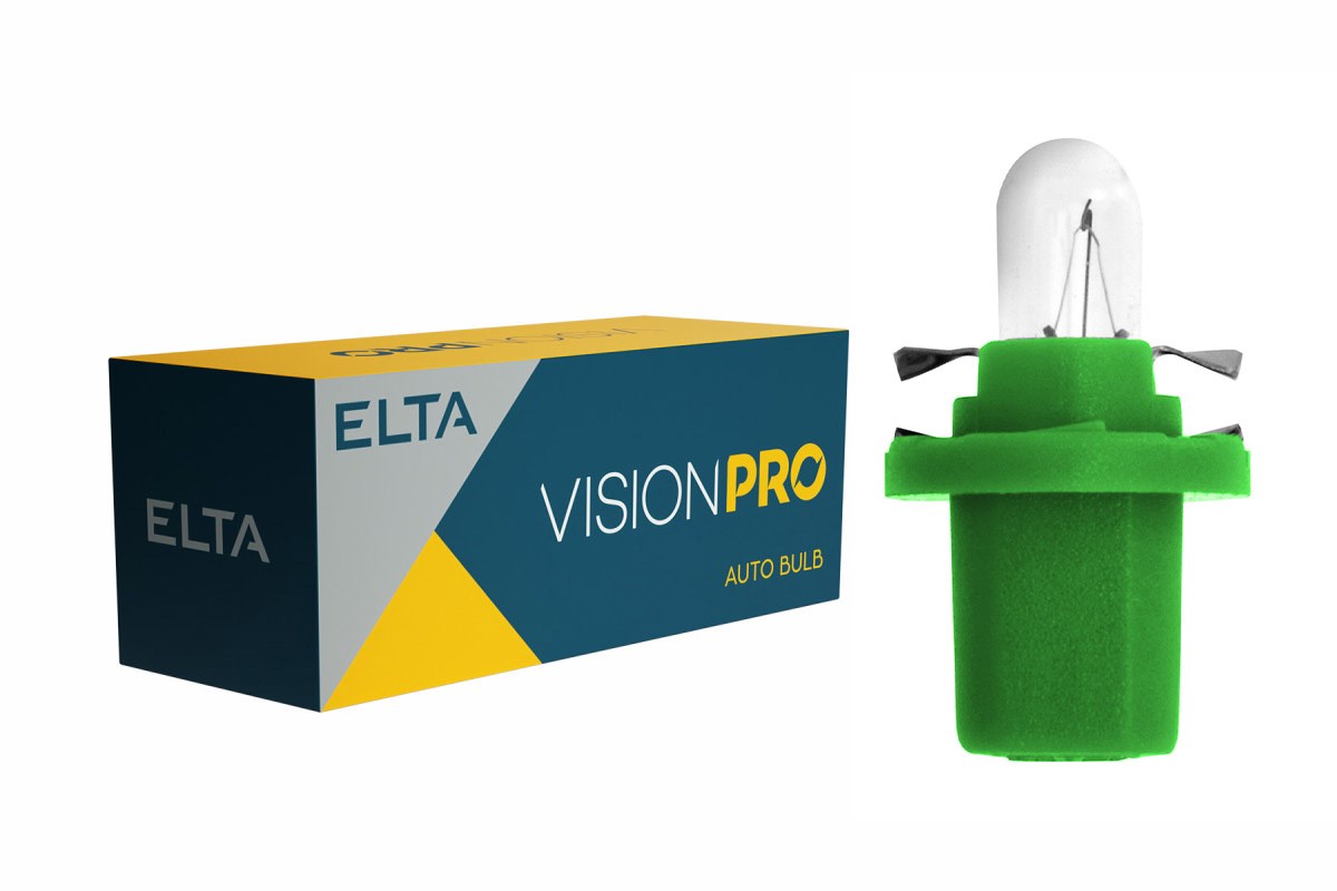 Lampadina Elta VisionPro 12V 2W Bx8.5D verde f
