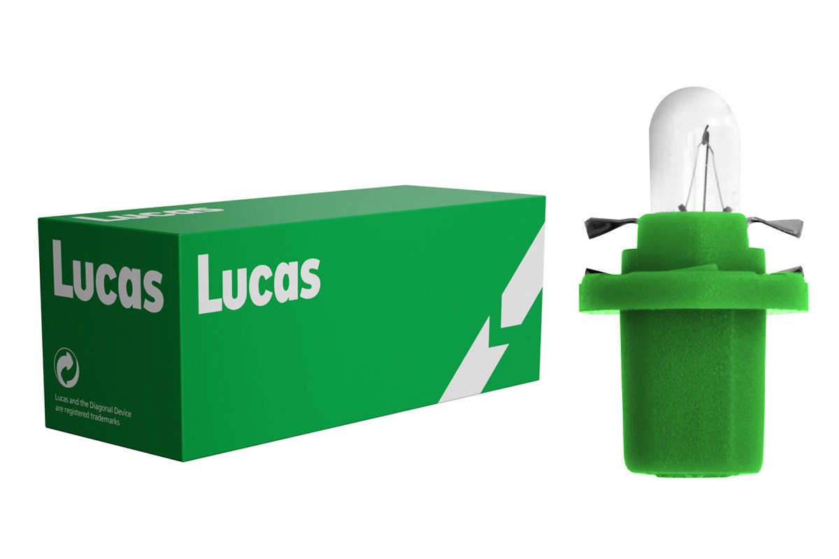 Lampadina Lucas 12V 2W B8.5d Bax10d nera per