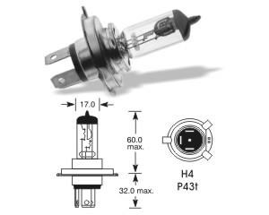 Lucas 24V 75/70W P43t H4 blister da 2 pezzi