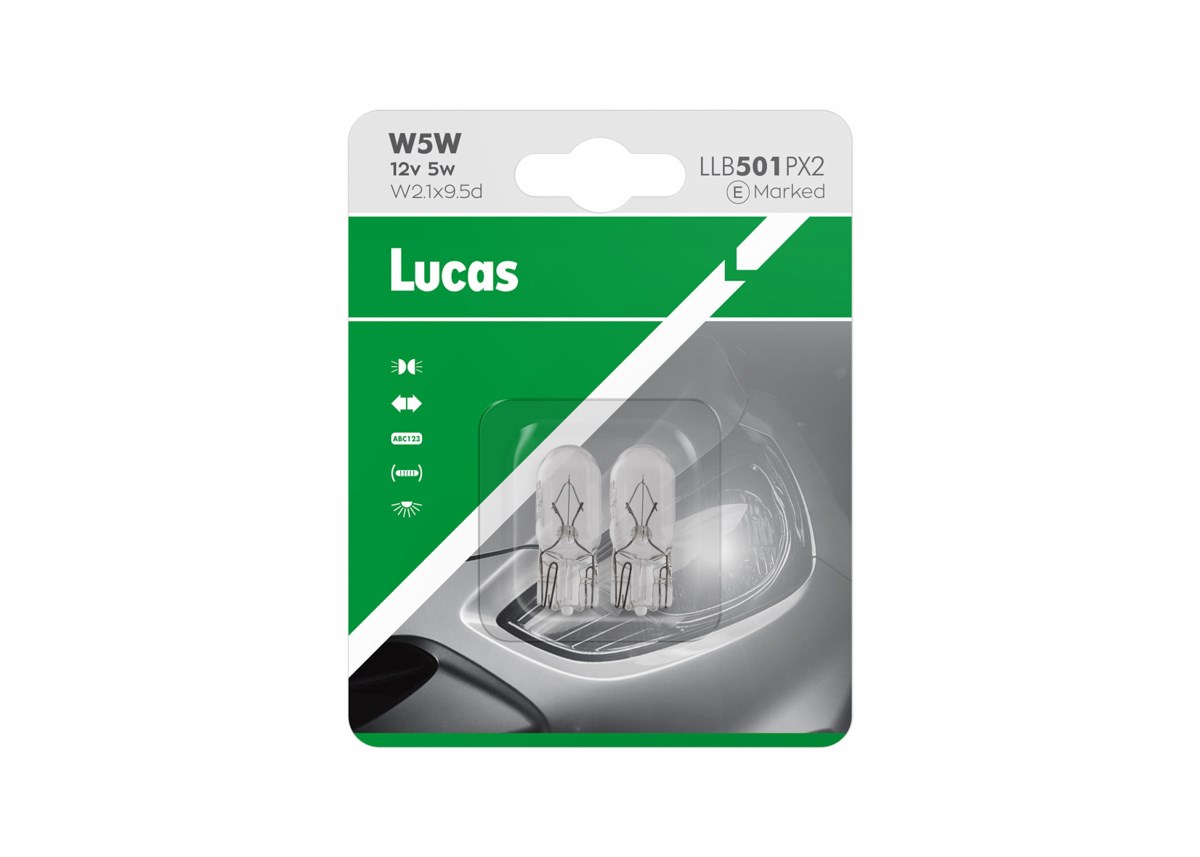 Lampadina Lucas 12V 5W W2,1x9,5d W5W in due pezzi
