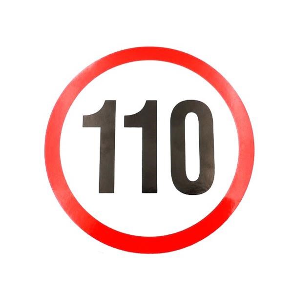 Adesivo limite di velocità 13 cm 110 km/h