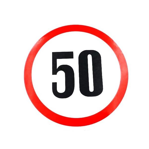 Adesivo limite di velocità 13 cm 50 km/h