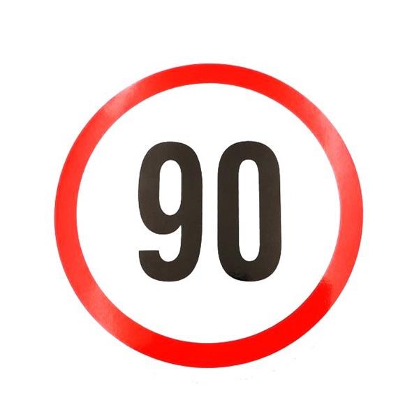 Adesivo limite di velocità 13 cm 90 km/h