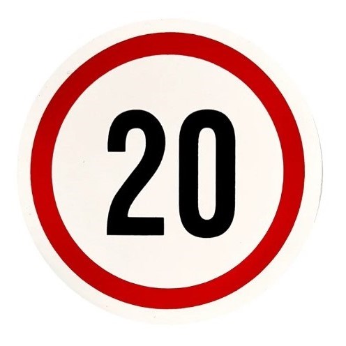 Adesivo limite di velocità 22 cm 20 km/h